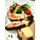 Carne rellena de ricotta y espinaca con salsa de champiñones.